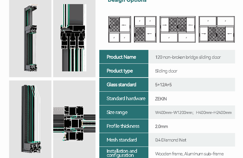 120 Sliding Door design options and technical detail